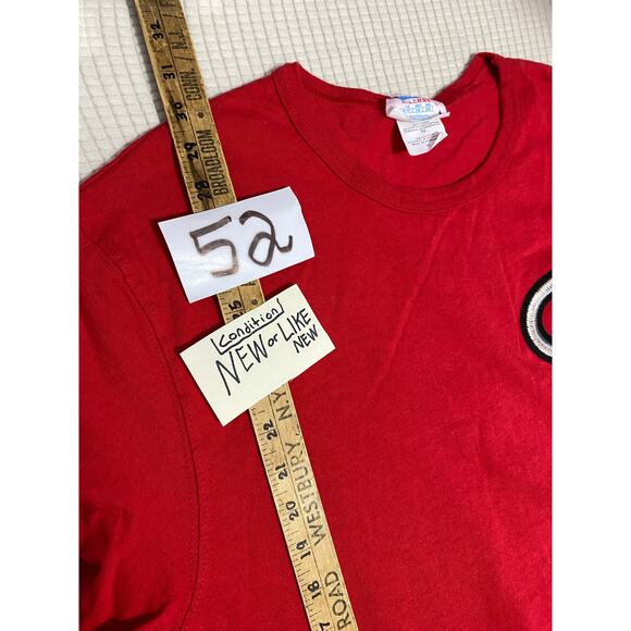 Champion Vintage 90s Mens Size XL Red Embroidery Patch Logo T Shirt - Picture 4 of 10